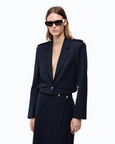 Cropped-Jacke mit Riegeln - Dunkelblau | Pinko