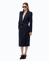 Cropped jacket with epaulettes - Dark Blue | Pinko