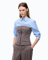 Bustier-Top mit Reißverschluss - Mehrfarbig Beige-Violett | Pinko