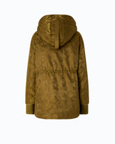 Down jacket in technical satin with camouflage motif - Green | Pinko