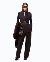 Vest with open sides and belt - Brown | Pinko