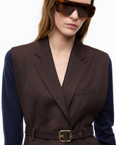 Vest with open sides and belt - Brown | Pinko
