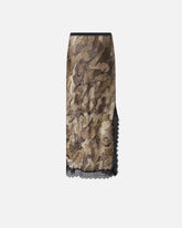 Camouflage-Midirock mit Spitze und Schlitz - | Pinko
