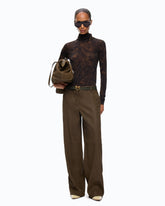 Rollkragenpullover mit floralem Camouflage-Print - Mehrfarbig Grün-Schwarz | Pinko