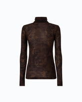Rollkragenpullover mit floralem Camouflage-Print - Mehrfarbig Grün-Schwarz | Pinko