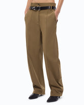 Barrel-fit trousers - Green | Pinko