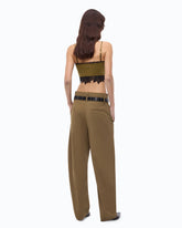 Barrel-fit trousers - Green | Pinko