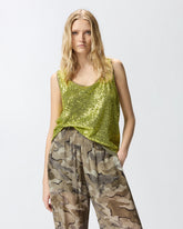 Fully sequinned vest top - | Pinko