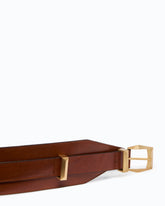 Layered leather belt, 7 cm - Red | Pinko