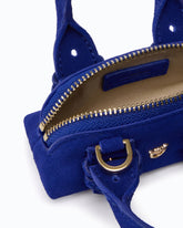 Nano Escape Bag in suede with flower - Dark Blue | Pinko