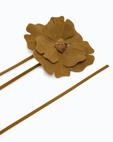 Belt with 15 cm suede flower - Brown | Pinko