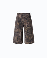 Cargo-Bermudashorts aus Baumwolle mit Blumenprint - Mehrfarbig Grün-Schwarz | Pinko