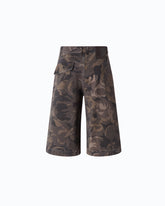 Cargo-Bermudashorts aus Baumwolle mit Blumenprint - Mehrfarbig Grün-Schwarz | Pinko