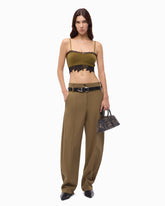 Knit bralette with lace - Green | Pinko
