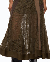 Flared lace midi skirt with inserts - | Pinko