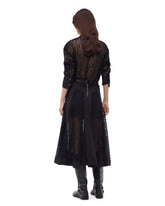Flared lace midi skirt with inserts - Black | Pinko