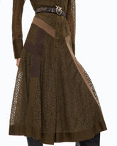 Lace midi shirt dress with inserts - | Pinko