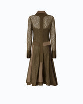 Lace midi shirt dress with inserts - | Pinko