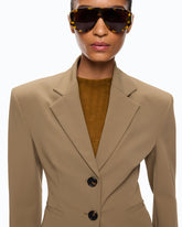 Slim-fit cropped blazer - Green | Pinko