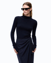 Wool midi dress with pinstriped skirt - Black | Pinko