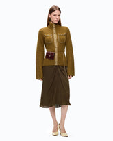 Ribbed cardigan with pockets - Green | Pinko