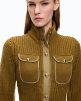 Ribbed cardigan with pockets - | Pinko
