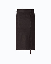 Nubuck leather-effect pencil skirt - | Pinko