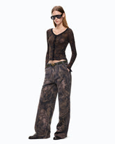 Cardigan mit floralem Camouflage-Print - Mehrfarbig Grün-Schwarz | Pinko
