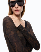 Cardigan mit floralem Camouflage-Print - Mehrfarbig Grün-Schwarz | Pinko