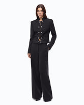 Riding-style mini jacket with jewel details - Black | Pinko