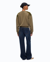 Sweatshirt aus Baumwolle mit Strasssteinen an den Schultern - | Pinko