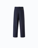 Wide-leg jersey flannel trousers - Blue | Pinko