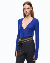 Ribbed cardigan with buttons - | Pinko
