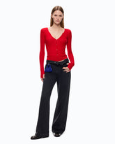 Ribbed cardigan with buttons - | Pinko