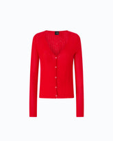 Ribbed cardigan with buttons - | Pinko