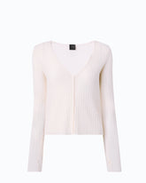 Gerippter Cardigan mit Knöpfen - Weiß | Pinko