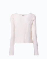 Gerippter Cardigan mit Knöpfen - Weiß | Pinko