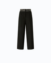 Palazzo trousers with jewel waist - Black | Pinko