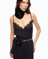 Midi dress with lace details - Dark Blue | Pinko