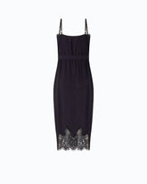 Midi dress with lace details - Dark Blue | Pinko