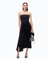 Sleeveless satin midi dress - | Pinko