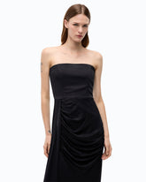 Sleeveless satin midi dress - | Pinko