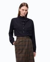 Blouse with pockets and buttons - Dark Blue | Pinko