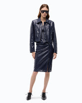 Pencil skirt with crocodile print - Blue | Pinko