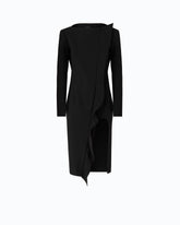 Midi sheath dress with ruffle and open back - Black | Pinko