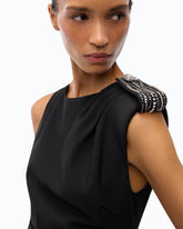 Midi sheath dress with jewel detail - | Pinko