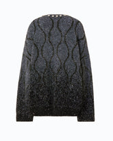 Sweater with jewel collar and micro sequins - Multicolor Grey-Black | Pinko
