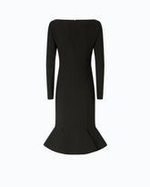 Slim-fit midi dress with sweetheart neckline and ruffles - | Pinko