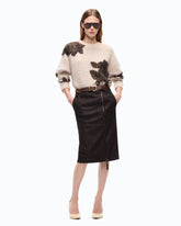 Wool- and alpaca-blend sweater with floral motif - Multicolor Green-Black | Pinko