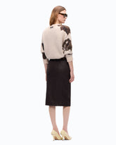 Wool- and alpaca-blend sweater with floral motif - Multicolor Green-Black | Pinko